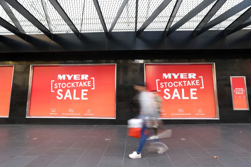 A Myer store on Bourke Street Mall on May 27, 2020 in Melbourne, Australia. (Robert Cianflone/Getty Images)