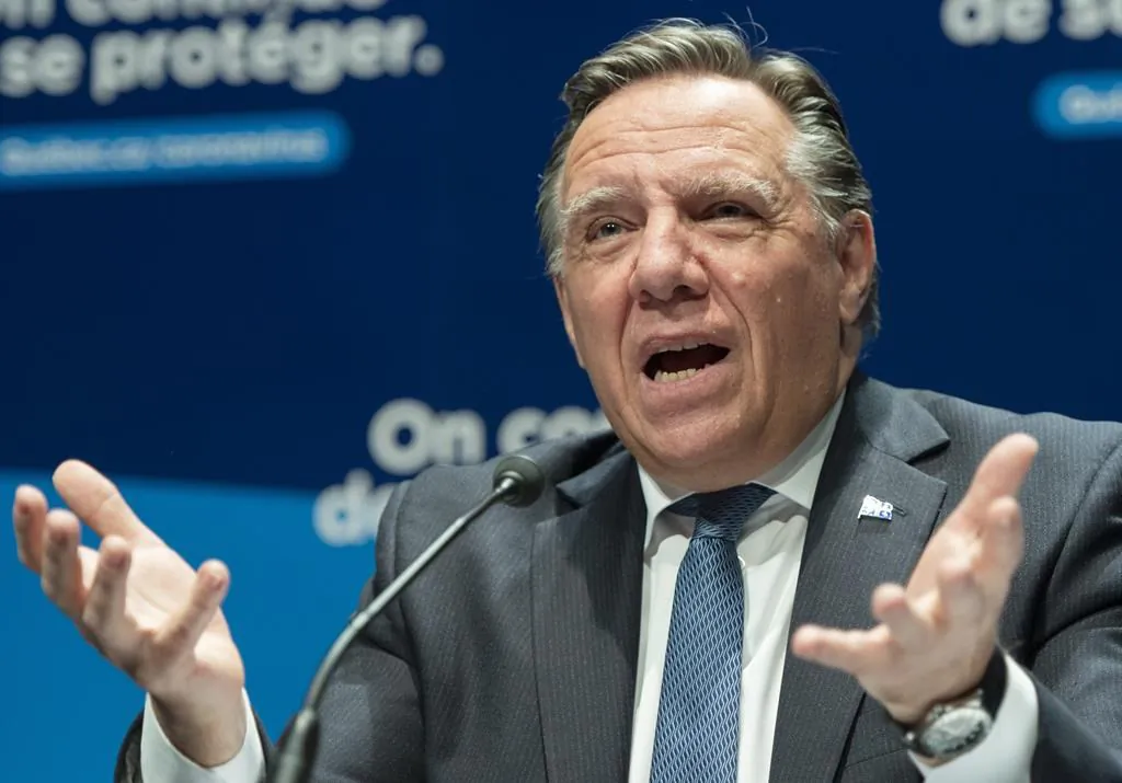 Quebec Premier Francois Legault speaks to the media at the COVID-19 press briefing, on Oct. 26, 2020 in Montreal. (The Canadian Press/Ryan Remiorz)