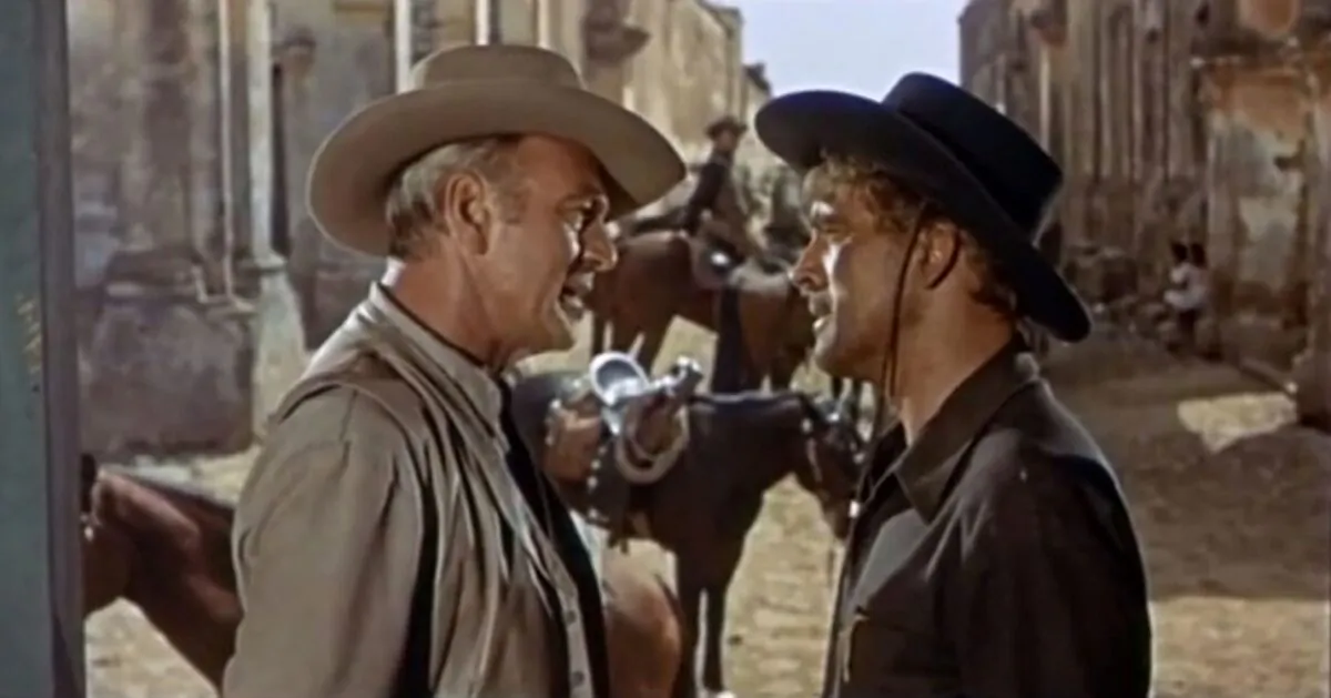 Gary Cooper (L) and Burt Lancaster  in “Vera Cruz.” (United Artists)
