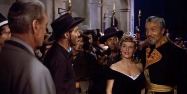 Gary Cooper, Burt Lancaster, Denise Darcel, and Ceasar Romero