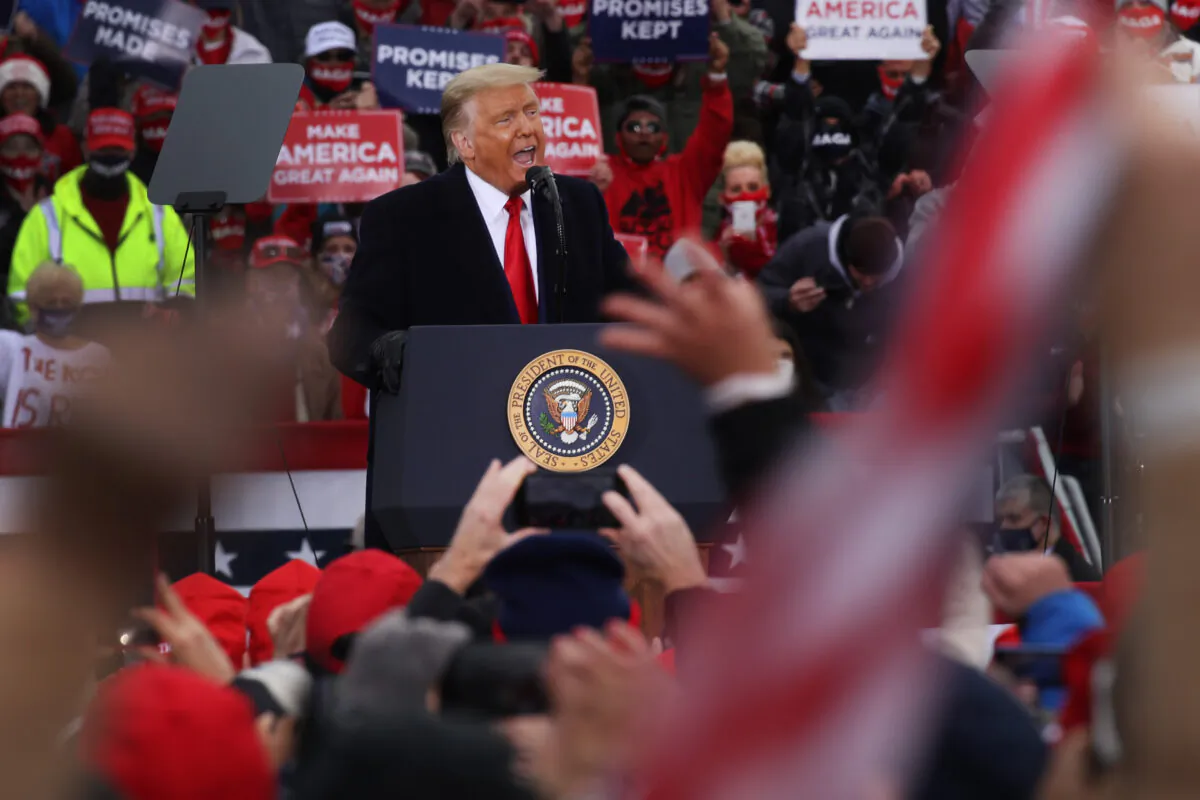 President Donald Trump speaks at a rally in Reading, Pa., on Oct. 31, 2020. (Spencer Platt/Getty Images)