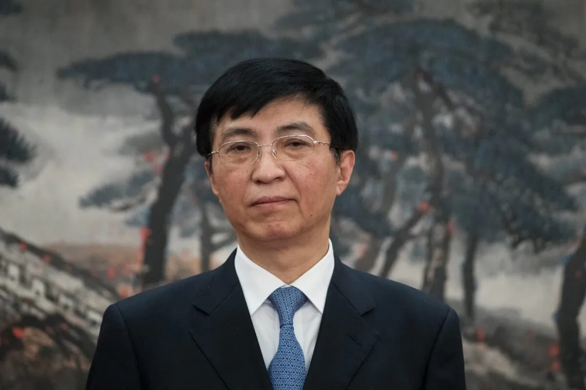 Wang Huning greets the media at the Great Hall of the People in Beijing, China, on Oct. 25, 2017. (Lintao Zhang/Getty Images)