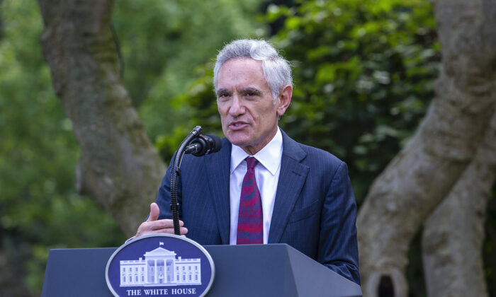 Dr. Scott Atlas delivers an update on the nation's COVID-19 testing strategy in the Rose Garden of the White House in Washington, on Sept. 28, 2020. (Tasos Katopodis/Getty Images)