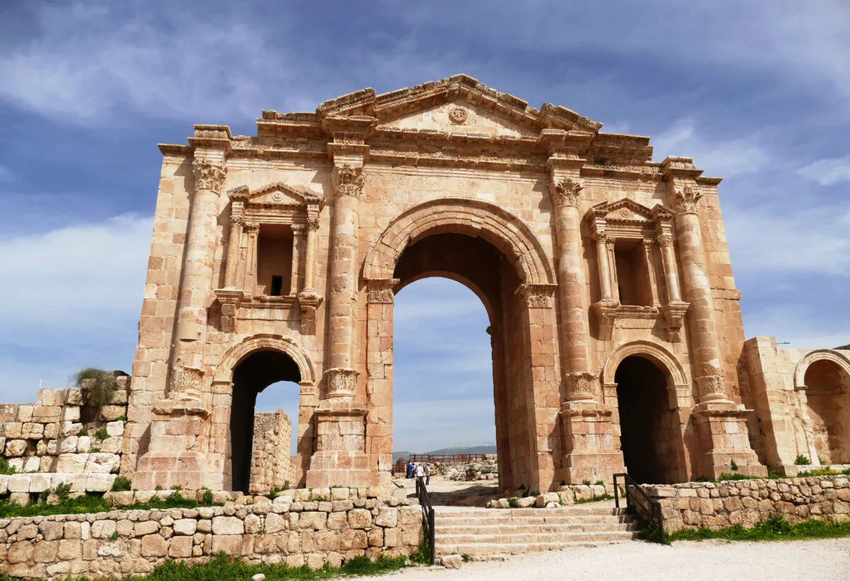 The Arch of Hadrian welcomes visitors to ancient Gerash in Jordan and celebrates the Italian emperor's visit there in the winter of 129-130. (Curtesy of Phil Allen)
