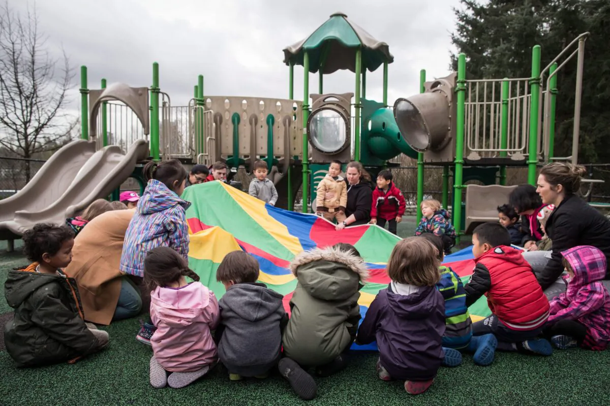 Children play at a daycare in Coquitlam, B.C., Canada on March 28, 2018. (Darryl Dyck/The Canadian Press)