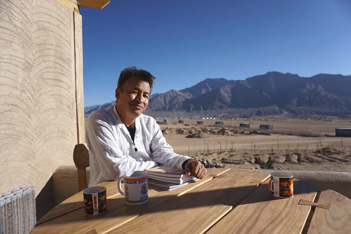 Sonam Wangchuk at the Himalayan Institute of Alternatives in Phyang valley in Ladakh, India, on Oct. 16, 2020. (Venus Upadhayaya/The Epoch Times)