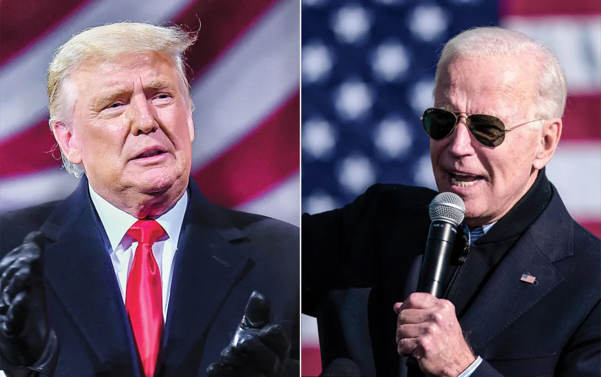 (L) President Donald Trump at a rally in Montoursville, Pa., on Oct. 31, 2020. Democratic presidential nominee Joe Biden during a drive-in campaign rally in Flint, Mich., on Oct. 31, 2020. (Getty Images)