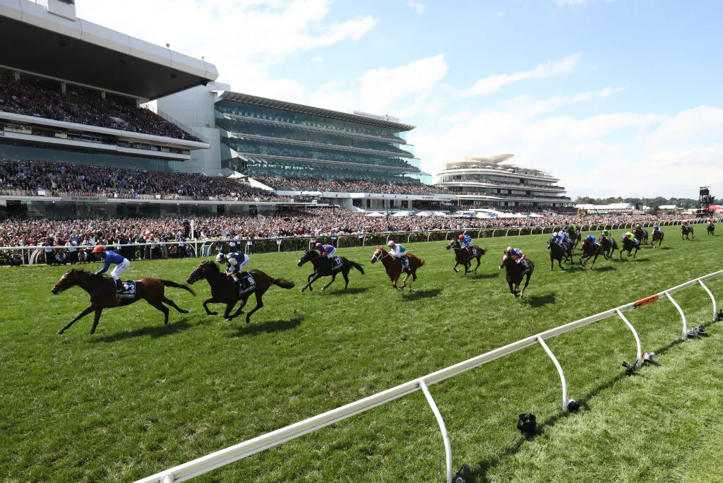 Kerrin McEvoy rides #23 Cross Counter to win race seven the Lexus Melbourne Cup during Melbourne Cup Day at Flemington Racecourse on November 06, 2018 in Melbourne, Australia. (Robert Cianflone/Getty Images)