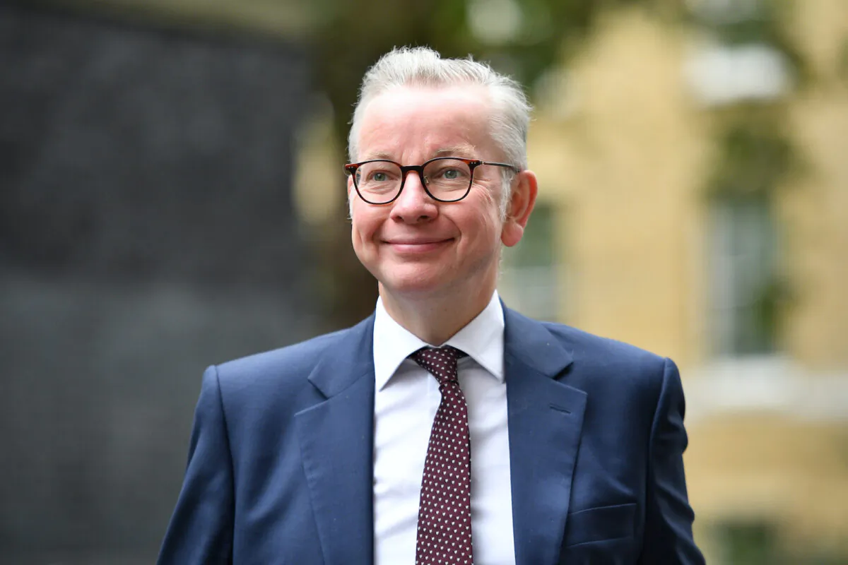Minister for the Cabinet Office, Chancellor of the Duchy of Lancaster, Michael Gove, arrives at Downing Street on Sept. 8, 2020 in London. (Leon Neal/Getty Images)