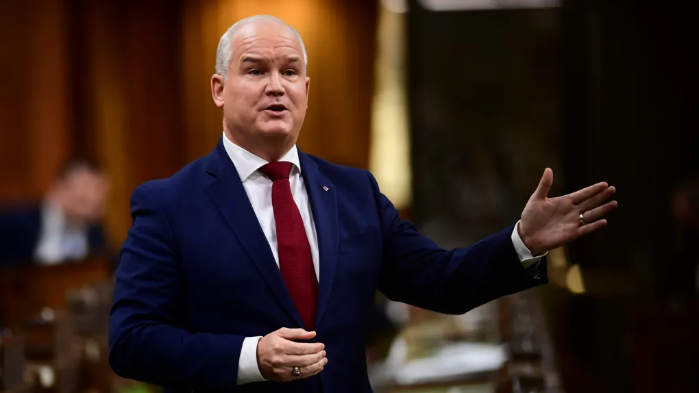 Conservative leader Erin O'Toole asks a question during question period in the House of Commons on Parliament Hill in Ottawa on Oct. 29, 2020. (The Canadian Press/Sean Kilpatrick)