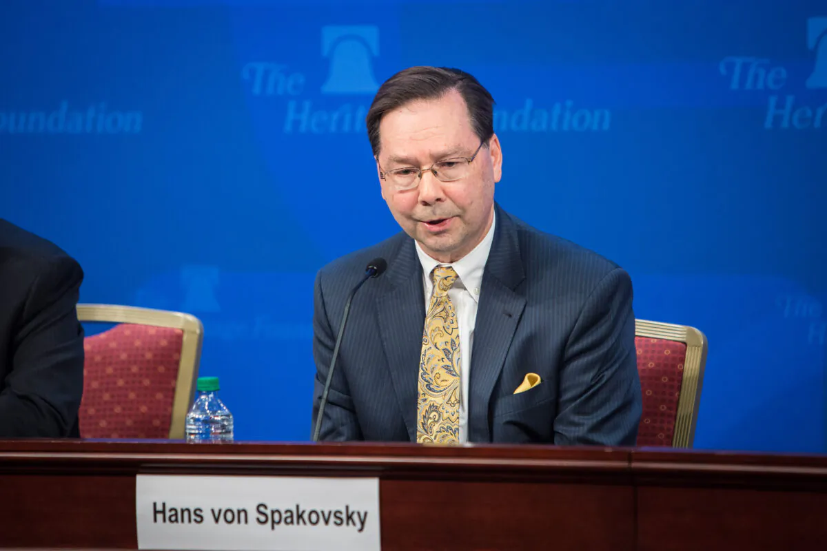 Hans von Spakovsky, manager of the Election Law Reform Initiative at the Heritage Foundation, at an immigration event in Washington in this file photo. (The Epoch Times)