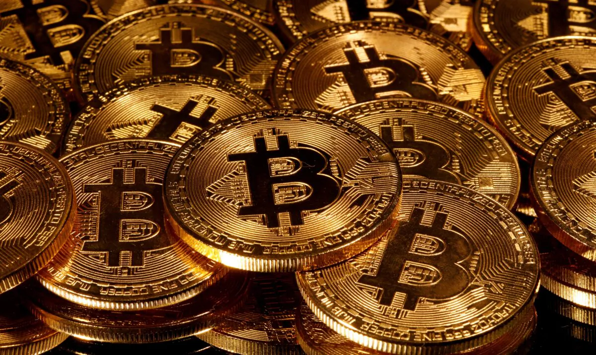 Representations of virtual currency Bitcoin are seen in this picture illustration taken on March 13, 2020. (Dado Ruvic/Reuters)b