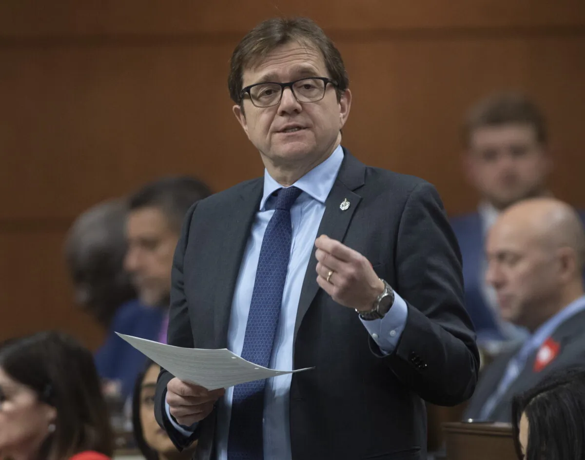 Environment and Climate Change Minister Jonathan Wilkinson responds to a question during Question Period in the House of Commons in Ottawa on March 10, 2020. (Adrian Wyld/The Canadian Press)