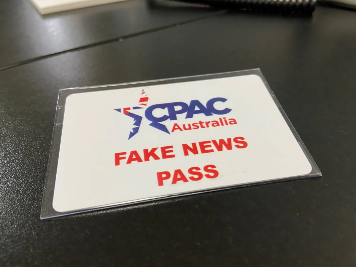 Media passes for the Conservative Political Action Conference (CPAC) on Nov. 4, in Sydney, Australia (The Epoch Times).