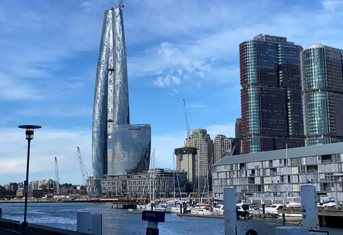 Crown Sydney and Barangaroo in Sydney, Australia, on Nov. 4, 2020. (The Epoch Times).