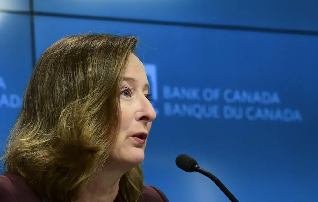 Senior Deputy Governor Carolyn Wilkins holds a press conference at the Bank Of Canada in Ottawa on Oct. 28, 2020. (The Canadian Press/Sean Kilpatrick)