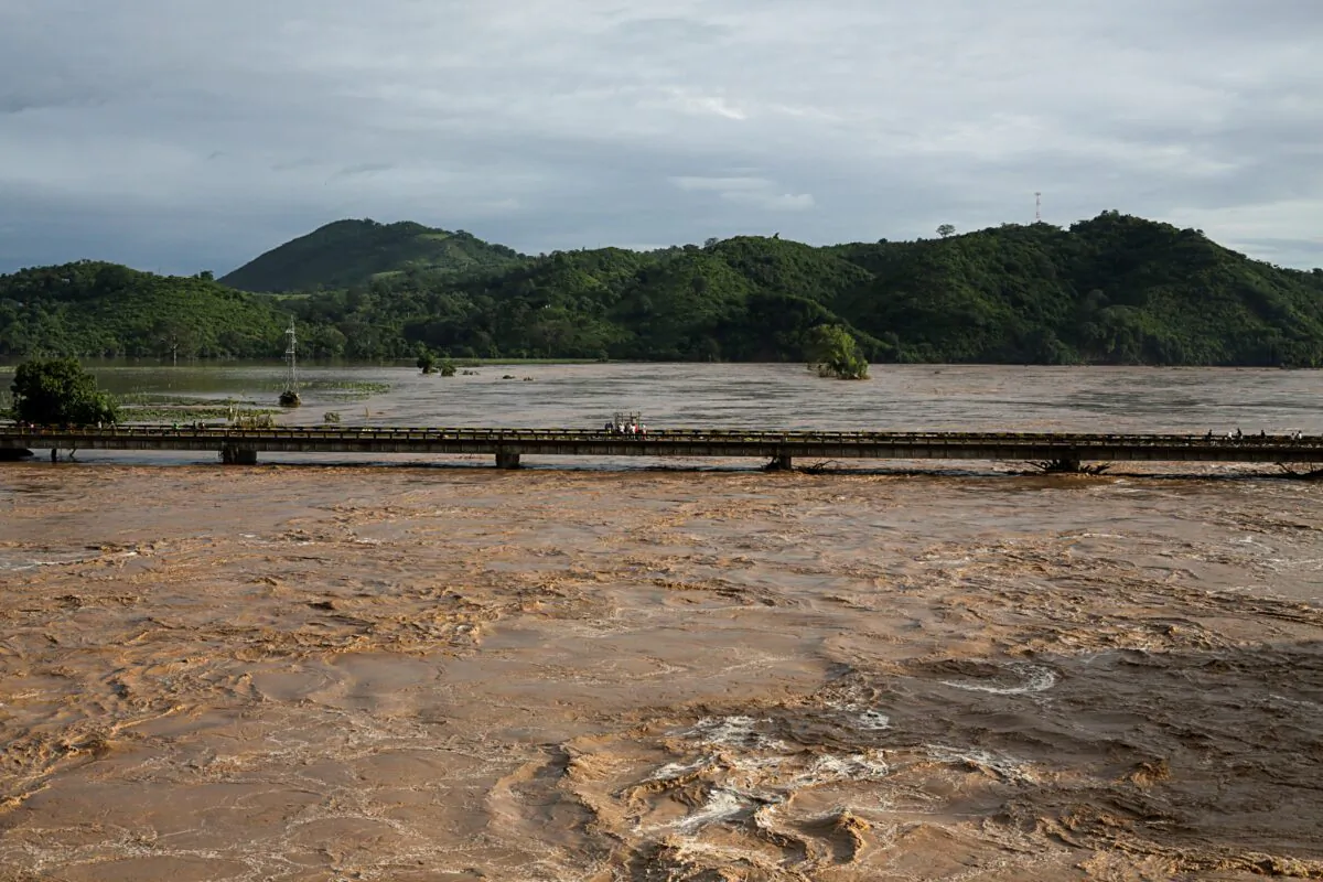 A general view shows the Chamelecon river after the passage of Storm Eta, in Pimienta, Honduras Nov. 6, 2020. (Jorge Cabrera/Reuters)