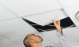 Cover and Hide Ceiling Damage With a Dropped Ceiling