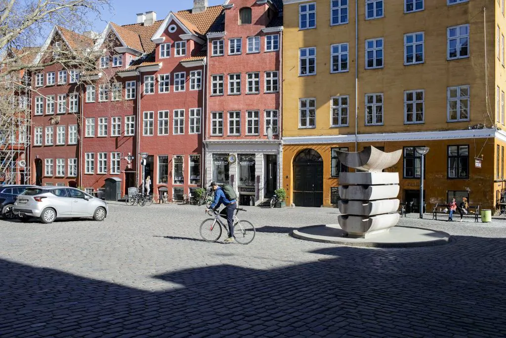 People are seen at the Graabroedre square in Copenhagen on April 22, 2020 (Thibault Savary/AFP via Getty Images)