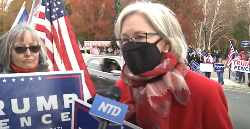 Liz Skogerson at a Stop the Steal rally in Carson City, Nevada on Nov. 7, 2020. (NTD Television)