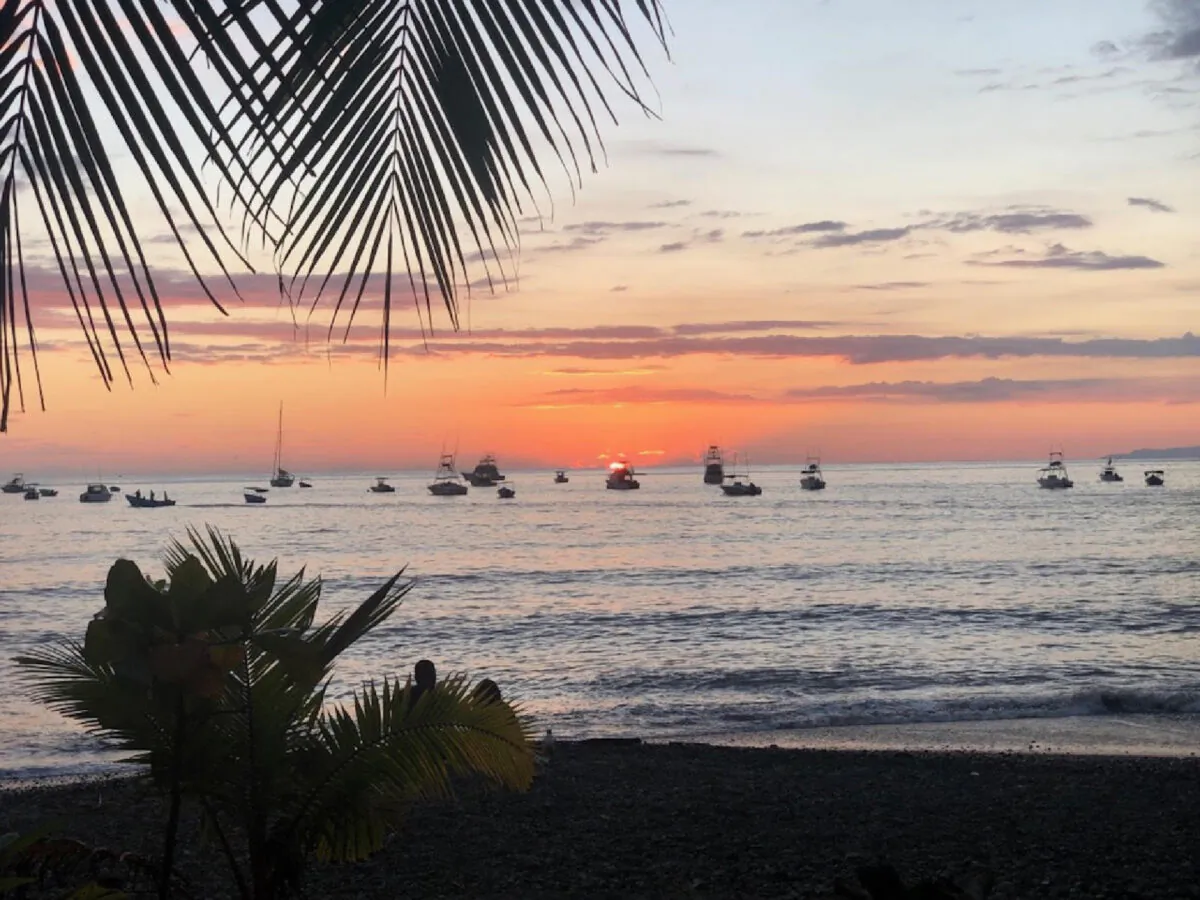 The sun sets over Puntarenas on the Pacific side of Costa Rica. (Courtesy of Bill Neely)