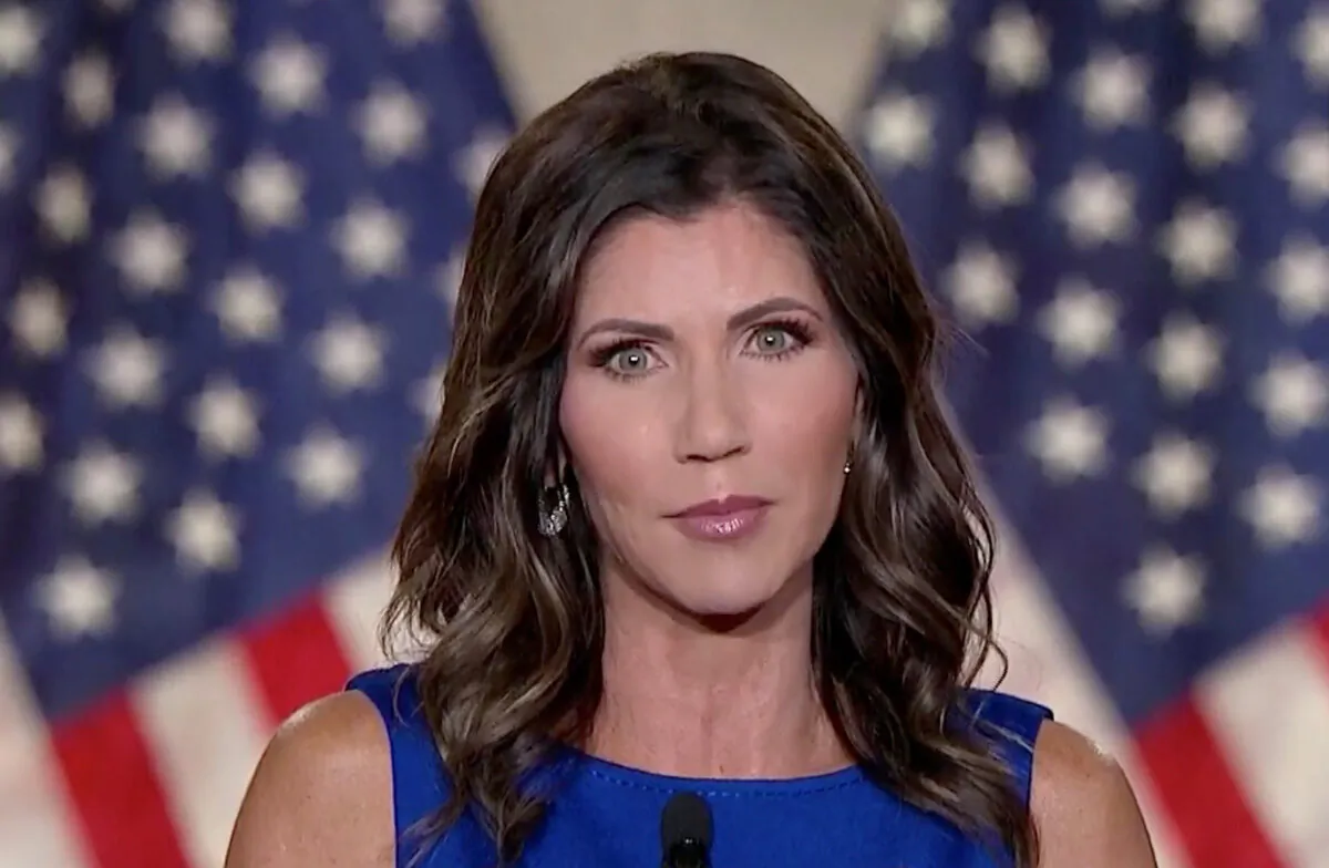South Dakota Gov. Kristi Noem addresses the virtual Republican National Convention on Aug. 26, 2020. (Committee on Arrangements for the 2020 Republican National Committee via Getty Images)