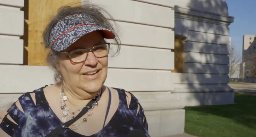 Jaqueline Tajnai attended a Stop the Steal rally in Madison, Wisconsin on Nov. 7, 2020. (NTD Television)