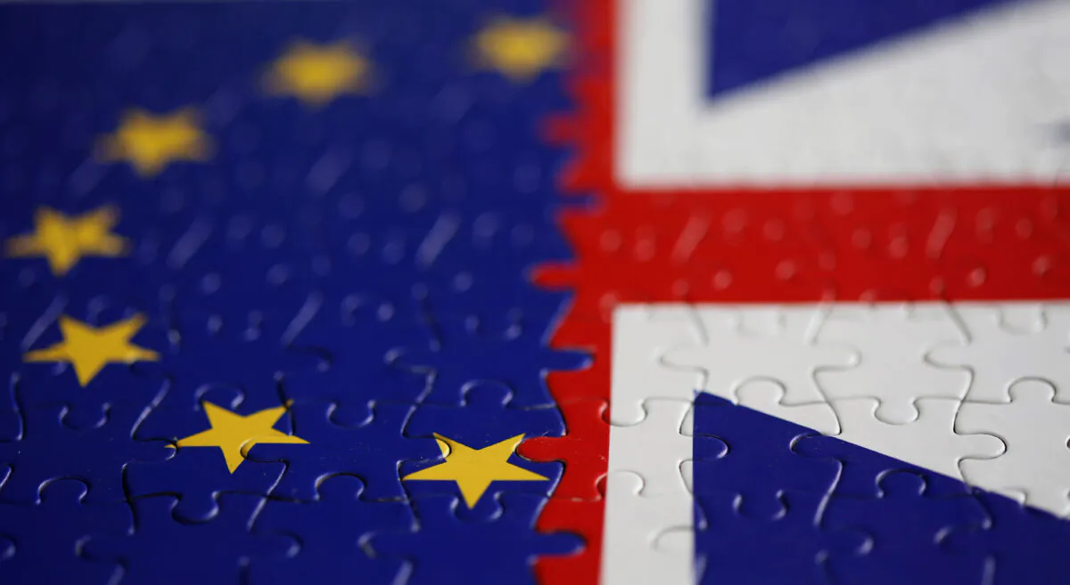 File photo shows a puzzle with printed EU and UK flags in this illustration taken on Nov. 13, 2019. (Dado Ruvic/Reuters/Illustration)