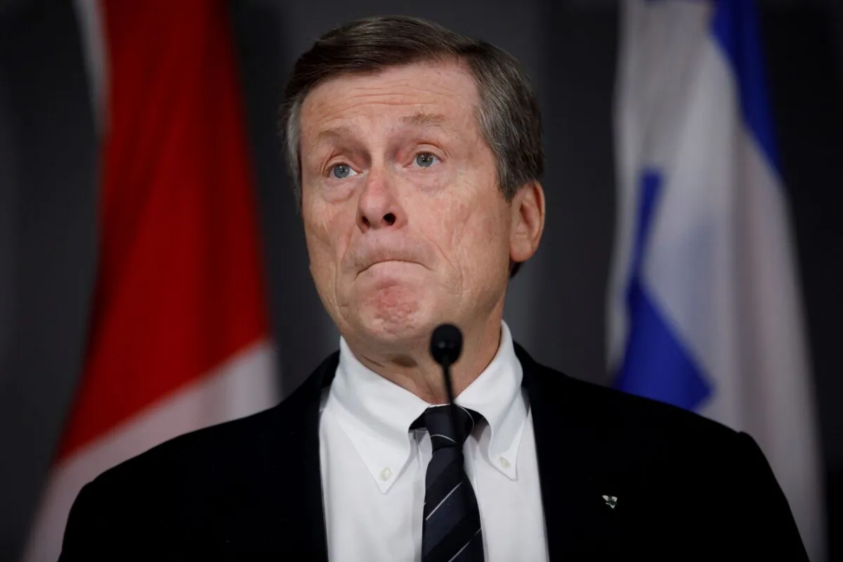 Toronto Mayor John Tory speaks during a press conference in Toronto on Feb. 29, 2020.  (The Canadian Press/Cole Burston)