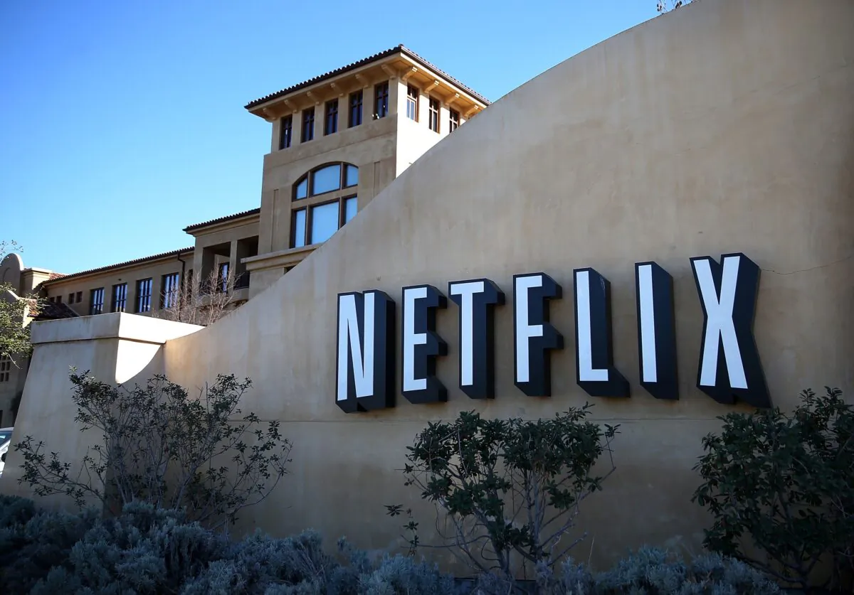 The Netflix sign is seen at the company’s headquarters in Los Gatos, California, in a file photo. (Justin Sullivan/Getty Images)