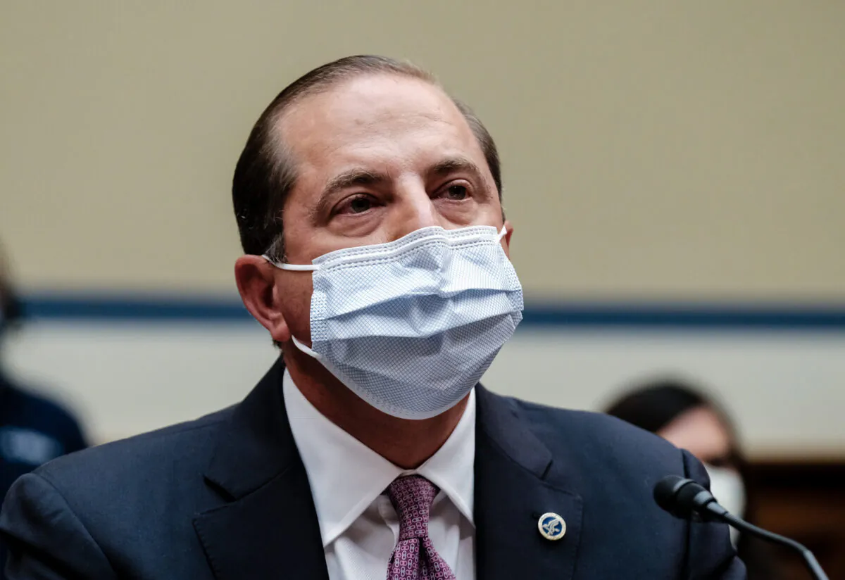 Health Secretary s Alex Azar testifies before Congress in Washington on Oct. 2, 2020. (Michael A. McCoy/Pool/AFP via Getty Images)