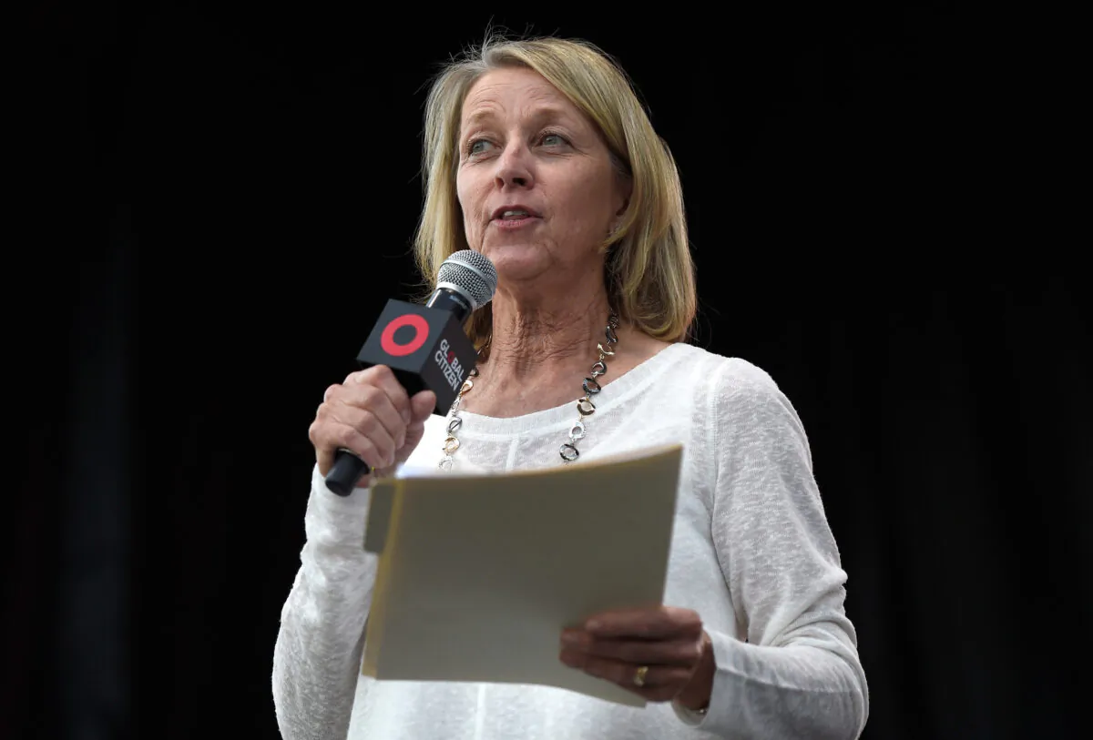Nevada Secretary of State Barbara Cegavske speaks during a "Show Up and Vote" concern in Las Vegas, Nev., on Oct. 25, 2016. (David Becker/Getty Images for Global Citizen)