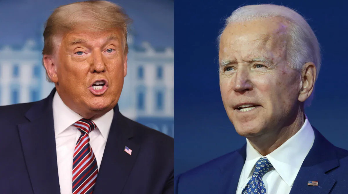 President Donald Trump, left, and Democratic presidential nominee Joe Biden in file photographs. (Getty Images)