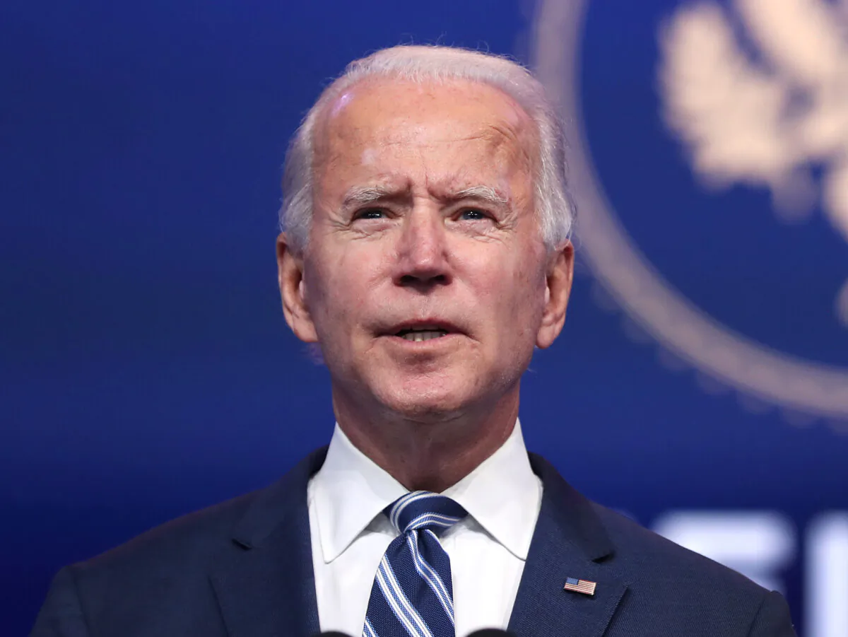 Joe Biden addresses the media at the Queen Theater in Wilmington, Del., on Nov. 10, 2020. (Joe Raedle/Getty Images)