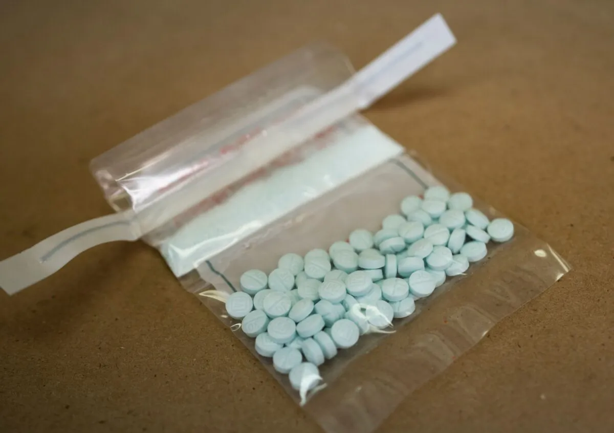 Tablets believed to be laced with fentanyl are displayed at the Drug Enforcement Administration Northeast Regional Laboratory in New York on Oct. 8, 2019. (Don Emmert/AFP via Getty Images)
