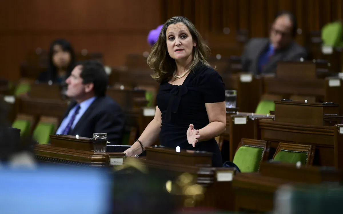 Minister of Finance Chrystia Freeland answers a question during question period in the House of Commons on Parliament Hill in Ottawa on Oct. 29, 2020. (The Canadian Press/Sean Kilpatrick)