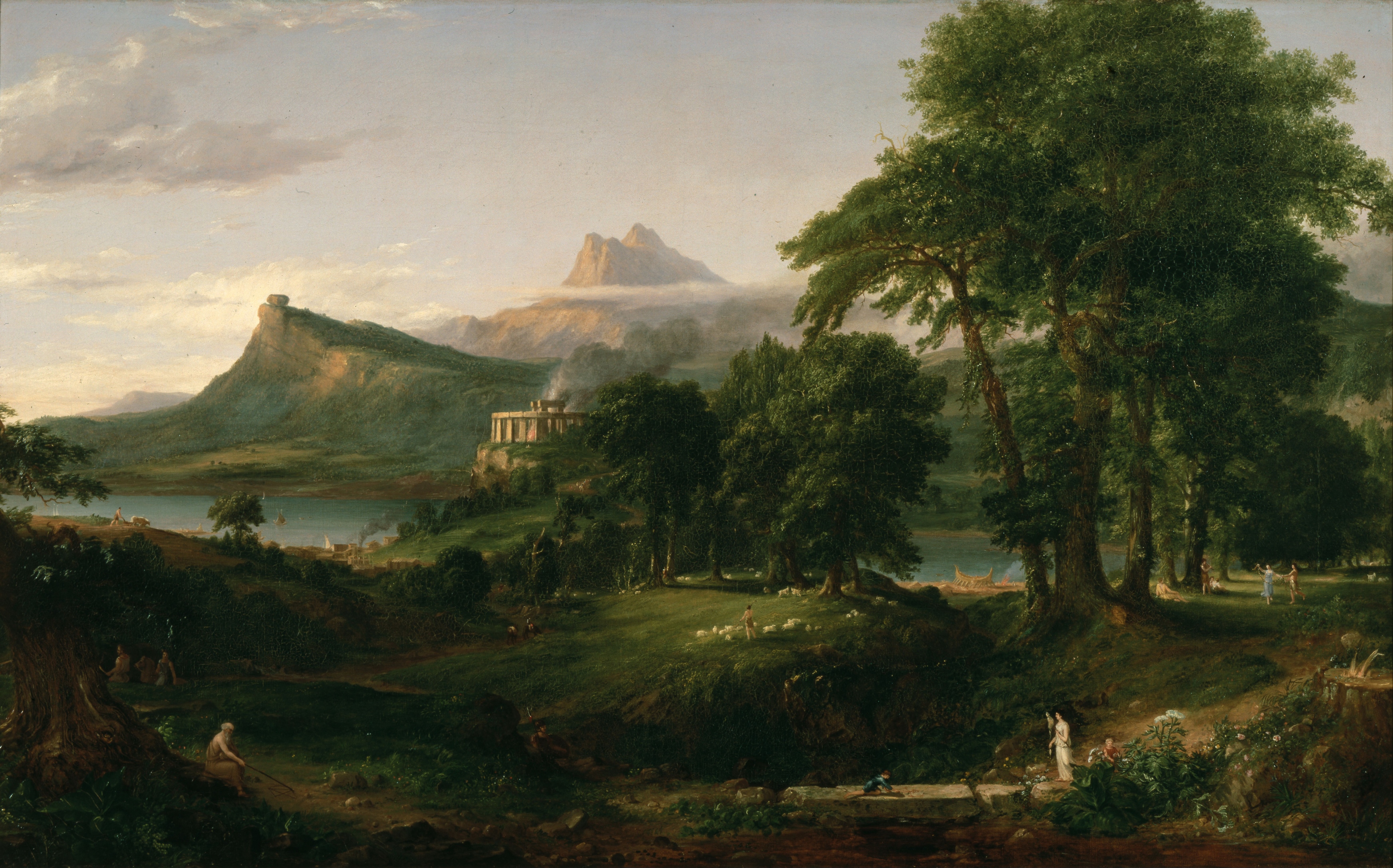 “The Course of Empire: The Arcadian or Pastoral State,” 1834, by Thomas Cole.