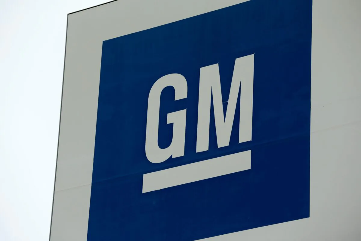 A sign outside of General Motors Detroit- Hamtramck assembly plant in Detroit, Mich., on Jan. 27, 2020.  (Jeff Kowalsky/AFP via Getty Images)