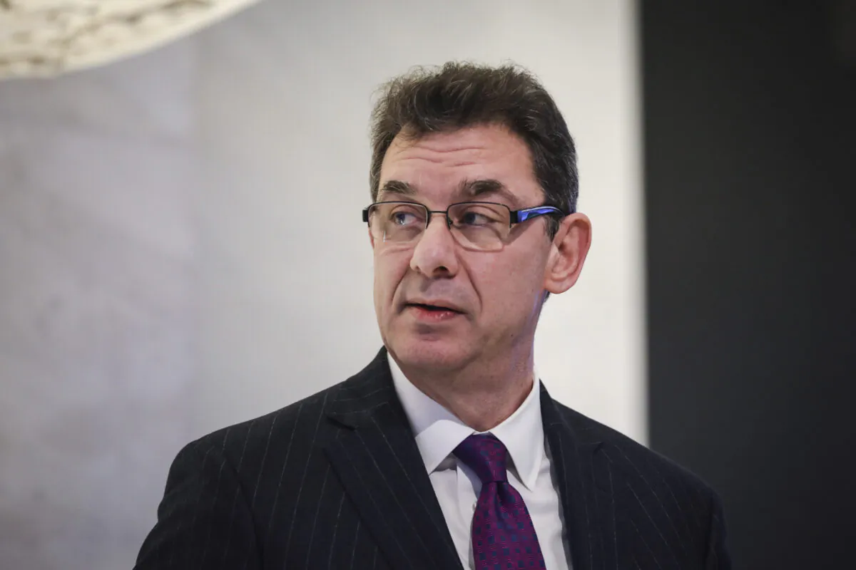 Albert Bourla, chief executive officer of Pfizer pharmaceutical company, at the New York Stock Exchange in New York City on Jan. 17, 2019. (Drew Angerer/Getty Images)