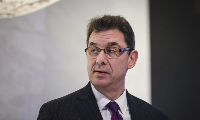 Albert Bourla, chief executive officer of Pfizer pharmaceutical company, at the New York Stock Exchange in New York City on Jan. 17, 2019. (Drew Angerer/Getty Images)