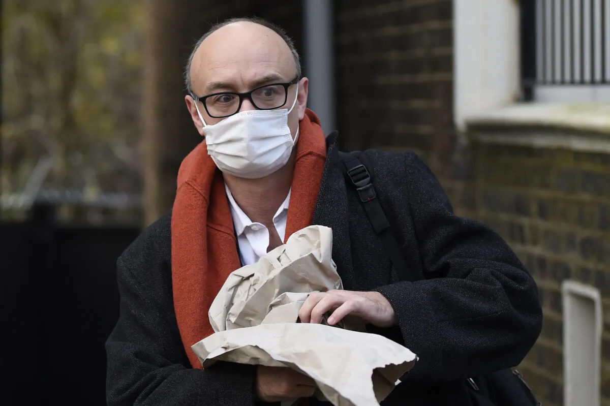 Number 10 special advisor Dominic Cummings leaves his residence in London on November 13, 2020. - British Prime Minister Boris Johnson's chief adviser Dominic Cummings is set to leave his position by early 2021, as a power struggle at the heart of government became public this week. (Daniel Leal-Olivas/AFP via Getty Images)