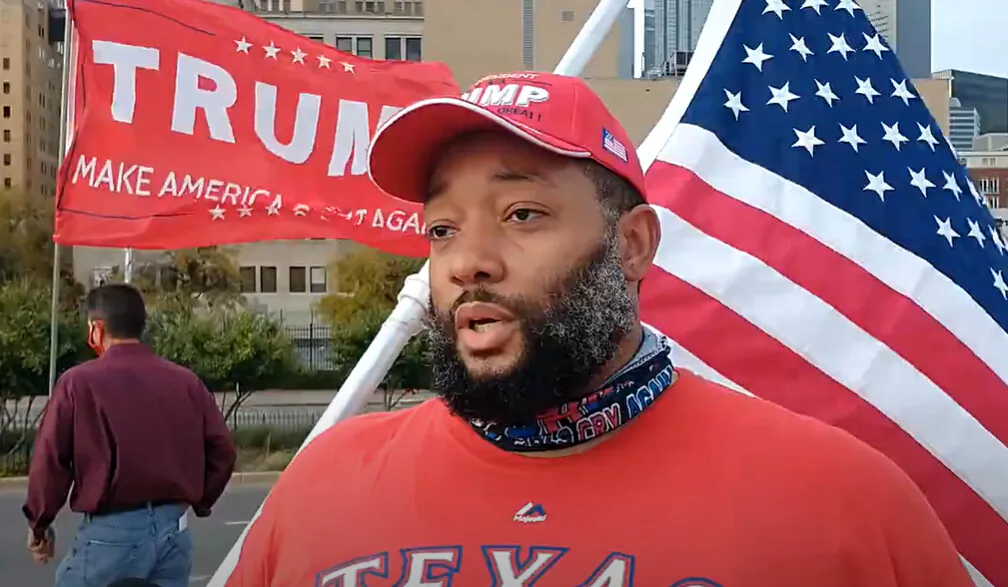 Steve Brown attended a Stop the Steal rally in Dallas, Texas on Nov. 14, 2020. (NTD Television)