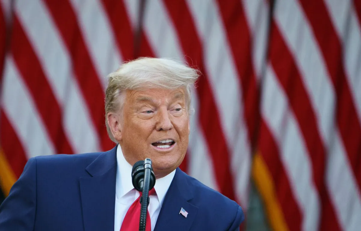 President Donald Trump delivers an update on "Operation Warp Speed" in the Rose Garden of the White House in Washington, on Nov. 13, 2020. (Mandel Ngan/AFP via Getty Images)
