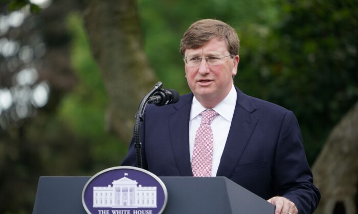 Mississippi Gov. Tate Reeves speaks in the Rose Garden of the White House in Washington on Sept. 28, 2020. (Mandel Ngan/AFP via Getty Images)