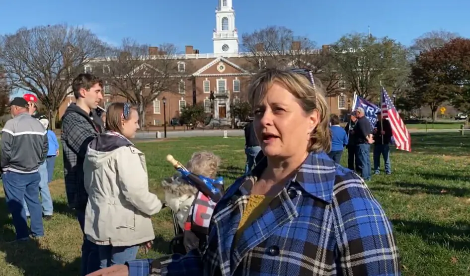 Catherine Murphy attended a attended a Stop the Steal rally in Dover, Delaware on Nov. 14, 2020. (NTD Television)