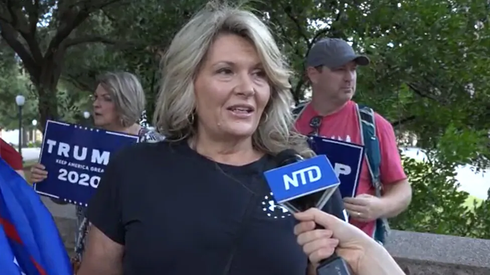 Angel Self attended a Stop the Steal rally in Austin, Texas on Nov. 14, 2020. (NTD Television)