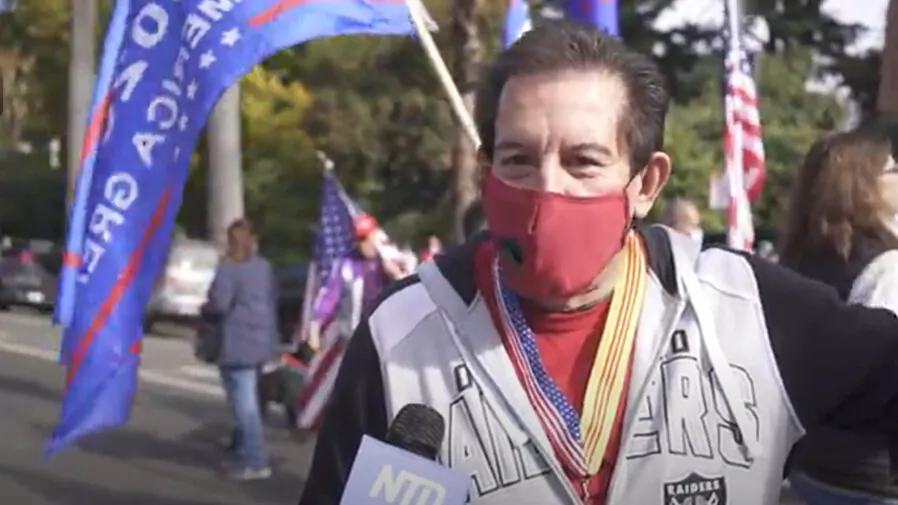 Buck Suggs attended a Stop the Steal rally in Sacramento, California on Nov. 14, 2020. (NTD Television)