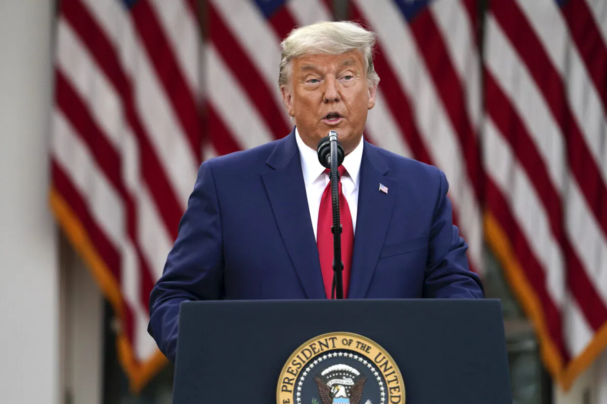 President Donald Trump speaks in the Rose Garden of the White House in Washington on Nov. 13, 2020. (Evan Vucci/AP Photo)