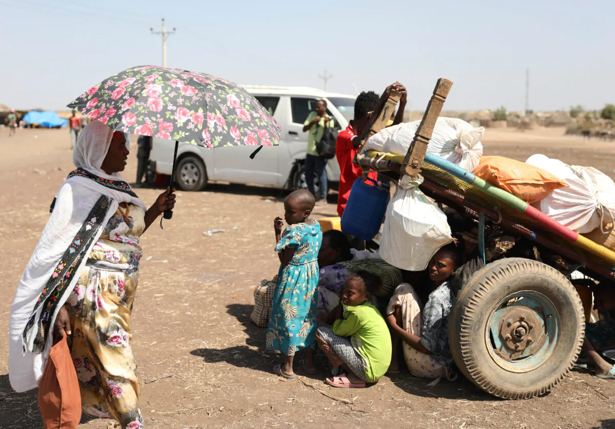 Refugees from the Tigray region of Ethiopia wait to register at the UNCHR center at Hamdayet, Sudan on Nov. 14, 2020. (Marwan Ali/AP)