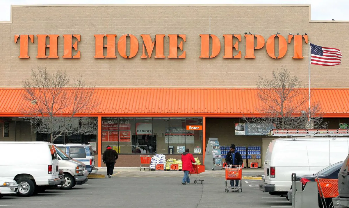 The facade of The Home Depot store is seen in Evanston, Ill., on Feb. 17, 2005. (Tim Boyle/Getty Images)